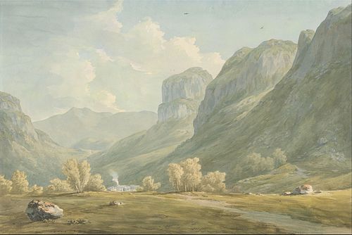 Village of Stonethwaite and Eagle Cragg, Borrowdale, 1792, John Warwick Smith