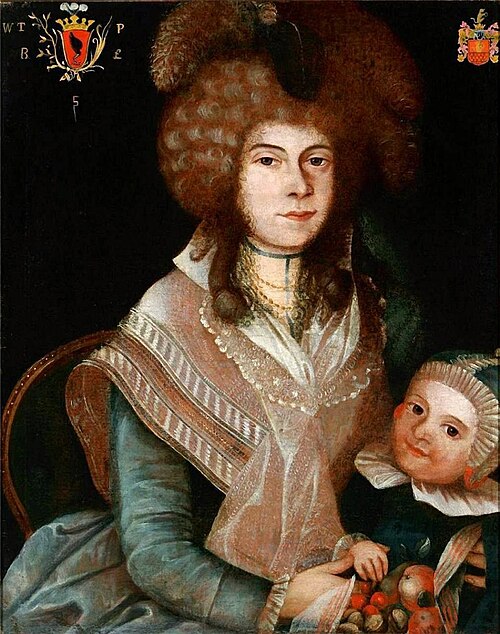 Portret Weroniki ze Szczawińskich Piędzickiej z synem Alojzym, 1790, Józef Faworski