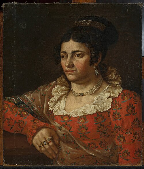 Portrait of Amelia Karolina Teleman, artist’s wife, , Józef Hilary Głowacki