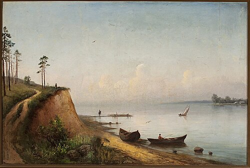 Landscape – Steep bank of the Viliya River, , Józef Marszewski