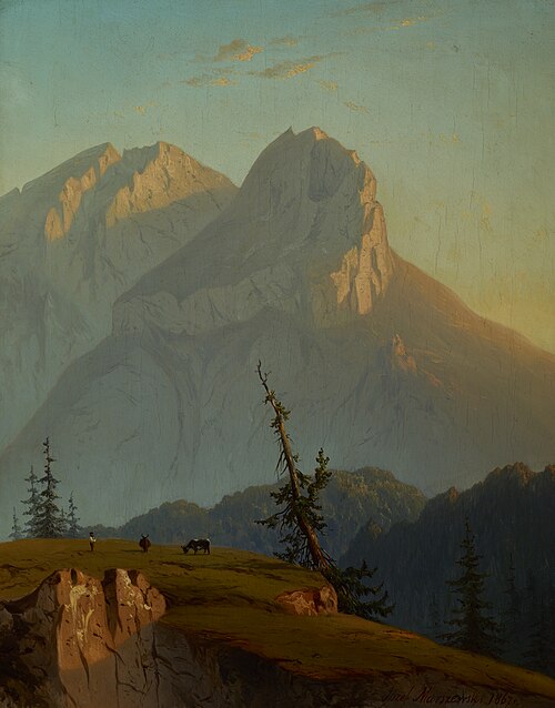 Mount Murań in the Tatra Mountains at Sunrise, 1867, Józef Marszewski