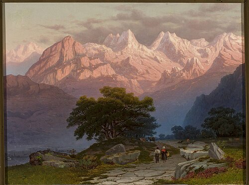 Paysage alpin avec staffage, 1859, Józef Marszewski