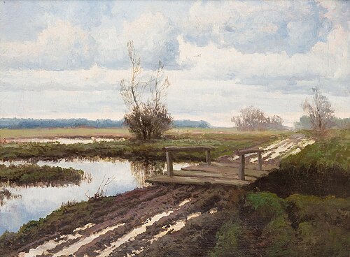 Landscape with a bridge, 1923, Józef Rapacki