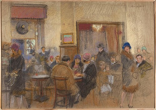 W kawiarni – Ziemiańska, 1926, Józef Rapacki