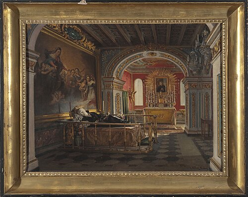 Interior of the chapel of Saint Stanislaus Kostka in Rome, 1898, Karol Miller
