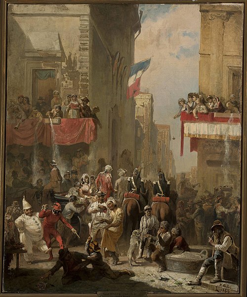 Carnaval de Rome à Corso., 1869, Karol Miller