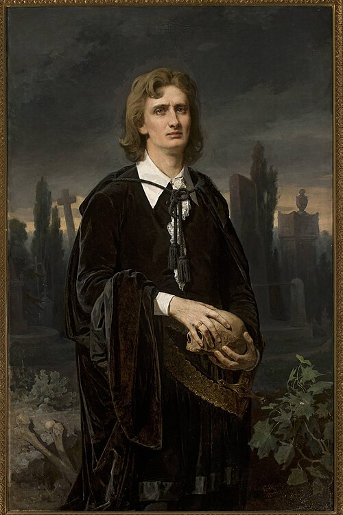 Portrait de Wincenty Rapacki en Hamlet., 1870, Karol Miller