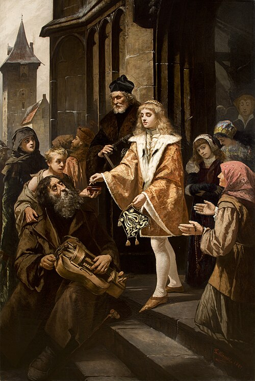 Saint Casimir Giving Alms, 1884, Kazimierz Mirecki