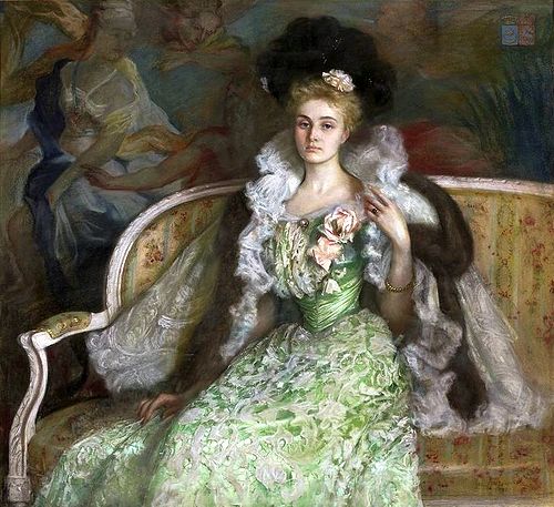 Portrait de Jadwiga Tyszkiewiczowa née Czetwertyńska., 1900, Casimir Mordasewicz