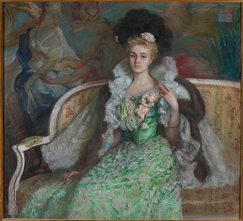 Portret Jadwigi z Czetwertyńskich Tyszkiewiczowej, 1900, Casimir Mordasewicz