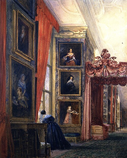The Long Gallery, Hardwick Hall, Derbyshire, 1840, David Cox
