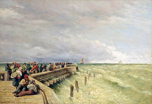 Calais Pier, 1844, David Cox