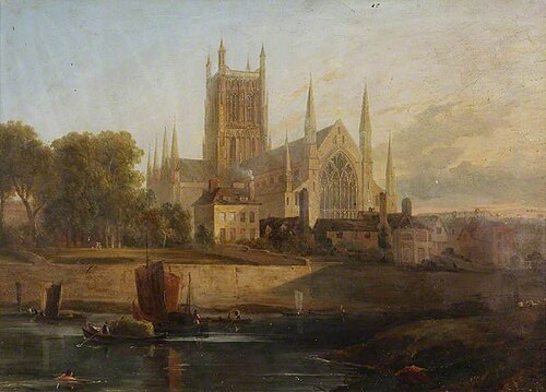 Worcester Cathedral, River Severn, , David Cox