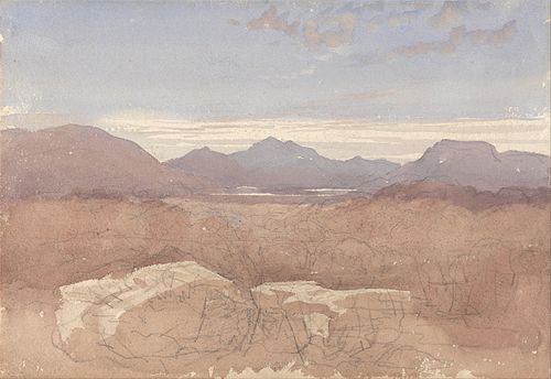 A Mountainous View, North Wales, , David Cox