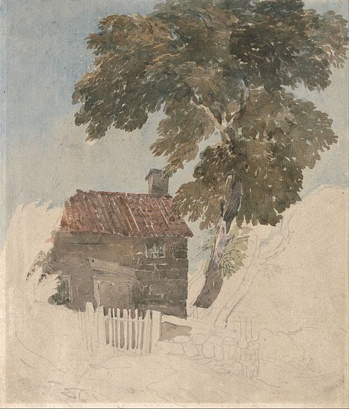 Cottage and Trees, 1830, David Cox