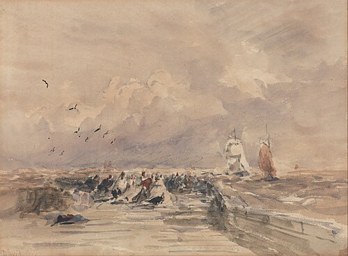 Dieppe Pier, Stiff Breeze, 1832, David Cox