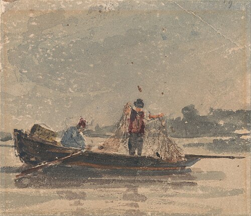 Fishermen Drawing a Net, 1820, David Cox