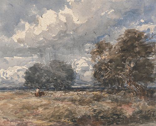 Shepherding the Flock, Windy Day, 1848, David Cox