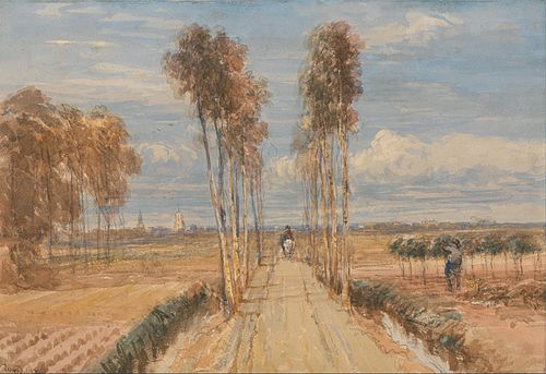 The Poplar Avenue, after Hobbema, 1835, David Cox