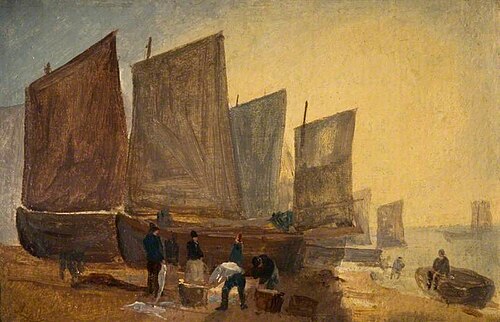 Fishing Boats, Hastings, 1812, David Cox