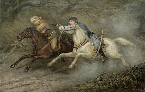 Fight Between Union and Confederate Cavalrymen, 1888, David Edward Cronin