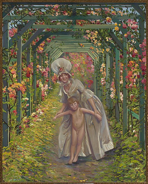 Woman with a nude boy – Summer, 1922, Léon Kamir Kaufmann