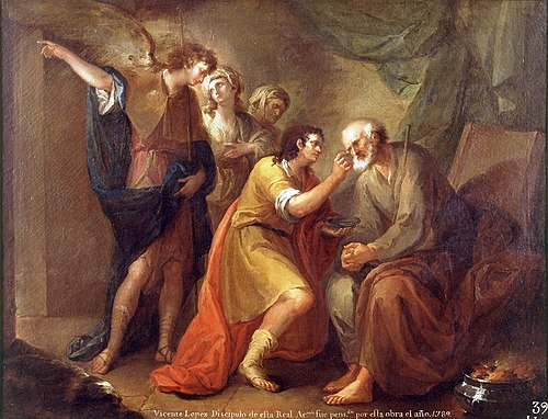 Tobías curando a su padre, 1789, Vicente López Portaña