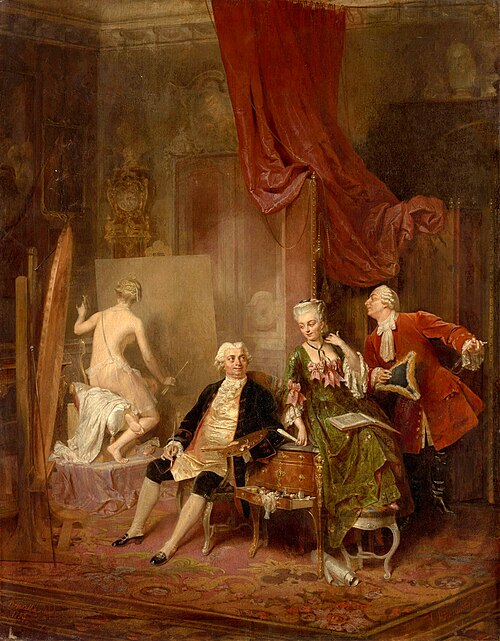 Le roi Stanisław August dans l'atelier de Bacciarelli, 1859, Leonard Straszynski
