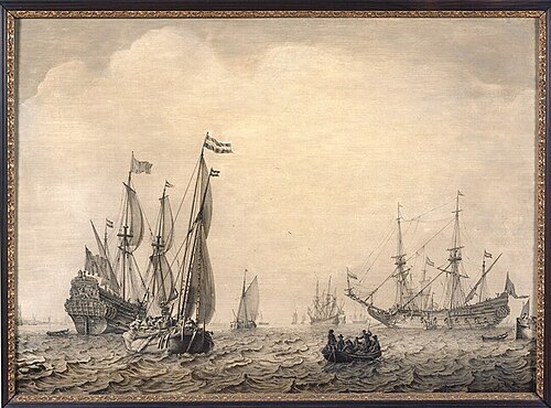 Scheepvaart op de rede van Vlissingen, 1655, Ludolf, II Backhuysen