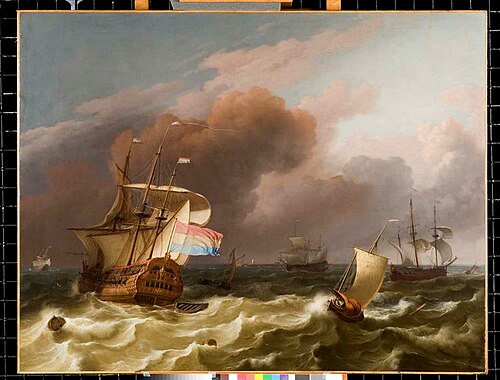 Schepen op woelige zee, 1685, Ludolf, II Backhuysen
