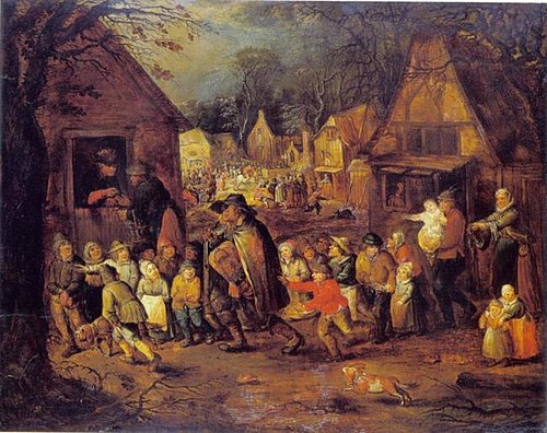 Village Fair With Blind Street-Organ Player, 1630, David Vinckboons