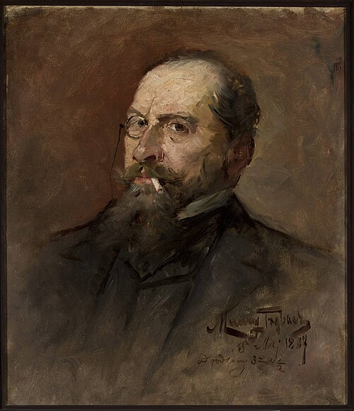 Portrait of Lucjan Wrotnowski, painter, 1887, Maurycy Trębacz