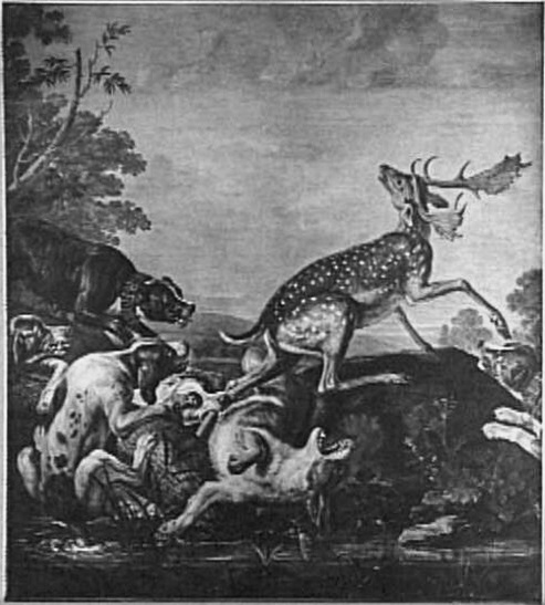 Vier jachttaferelen, , David de Koninck
