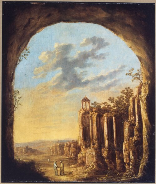 Landscape with ruins and clock tower, 1650, David de Hooch