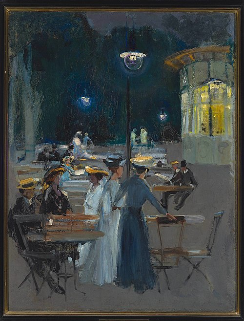 Parisian café at night, 1890, Ludwik de Laveaux