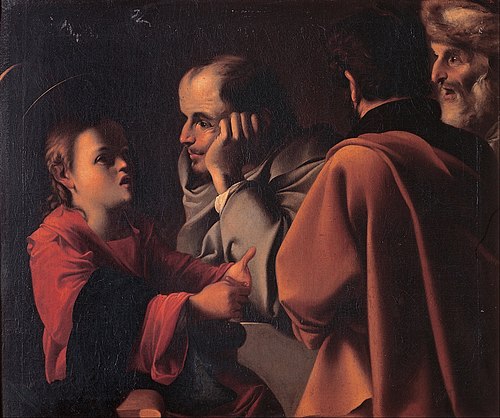 Christ among the doctors, , Pensionnaire de Saraceni