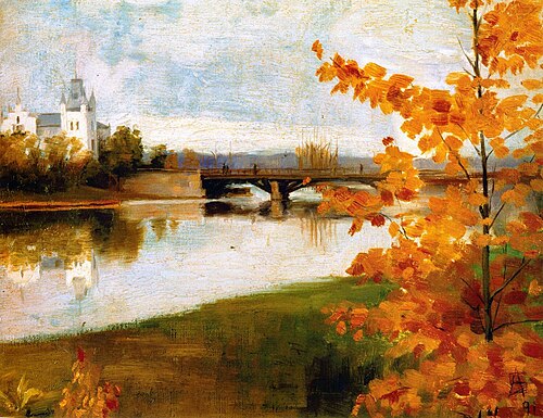 Pitkäsilta ja Stenbergin huvila, 1891, Anna Sahlstén