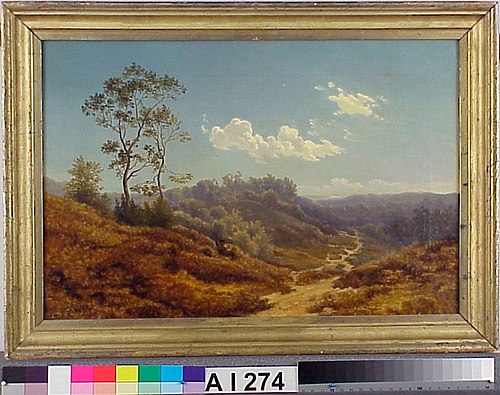 Landskapstudie, kopia efter Albert Flamm, 1858, Augusta Soldan