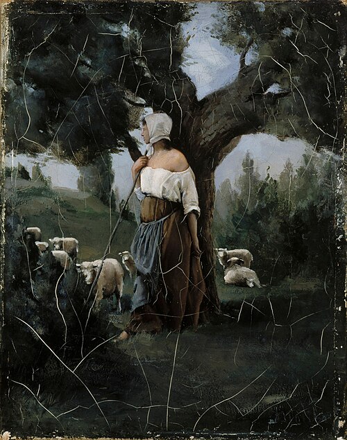 Shepherdess and Sheep, 1879, Aukusti Uotila