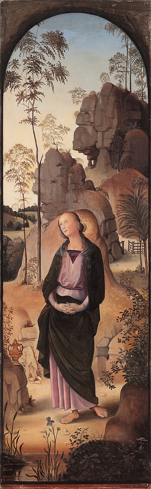 Maria Magdalena, kopio Rafaelin triptyykin,  Ristiinnaulitseminen oikeasta siivestä, 1896, Beda Stjernschantz