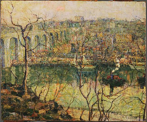 High Bridge - Early Moon, 1910, Ernest Lawson