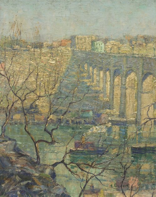 View of the Bridge, , Ernest Lawson