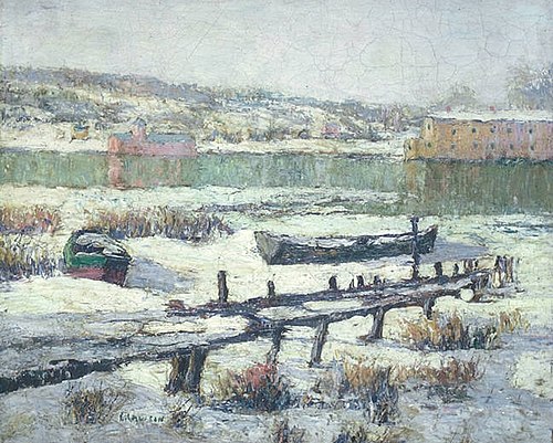 Snowbound Boats, 1907, Ernest Lawson