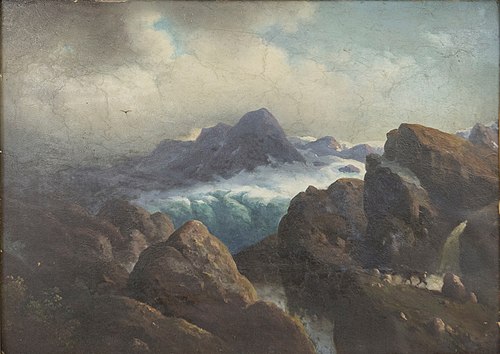 High Mountain Landscape, 1880, Christian Due