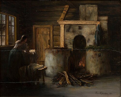 In the washing cabin, 1861, Ida Silfverberg