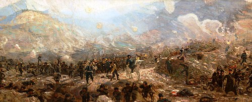 Chuliengcheng. In a glorious death eternal life. (Battle of Yalu River, 1904), 1914, Iouri Repine