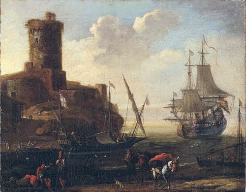A Mediterranean Port, , Adriaen van der Kabel