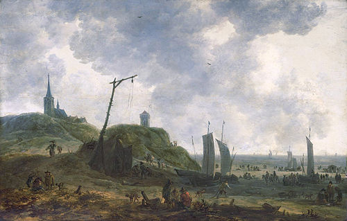 Plage à Katwijk, 1650, Adriaen van der Kabel