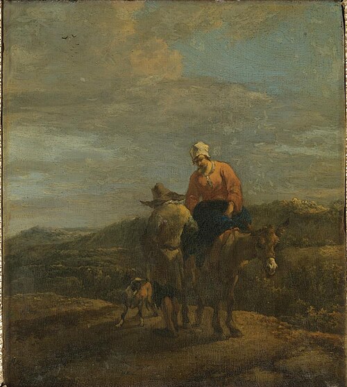 Peasants on a Road with a Mule, 1680, Adriaen van der Kabel