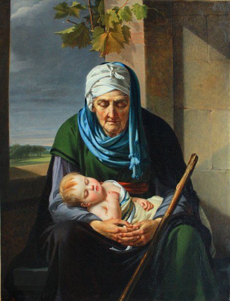 Le Sommeil de l'enfance et celui de la vieillesse, 1806, Marie-Guillemine Benoist